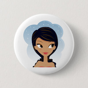 Chapa Redonda De 5 Cm Belleza afroamericana