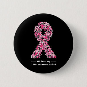 Chapa Redonda De 5 Cm Belleza Flower World Cancer Day Awareness 1