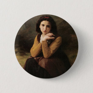 Chapa Redonda De 5 Cm Belleza reflexiva (Pensión Mignon) 1869 Bouguereau