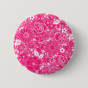 Chapa Redonda De 5 Cm Bellezas botánicas de PINK CALIENTE
