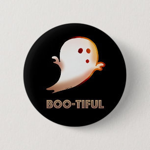 Chapa Redonda De 5 Cm Bello arte fantasma de Halloween