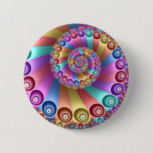 Chapa Redonda De 5 Cm Bellos colores arcoiris resumen arte fractal
