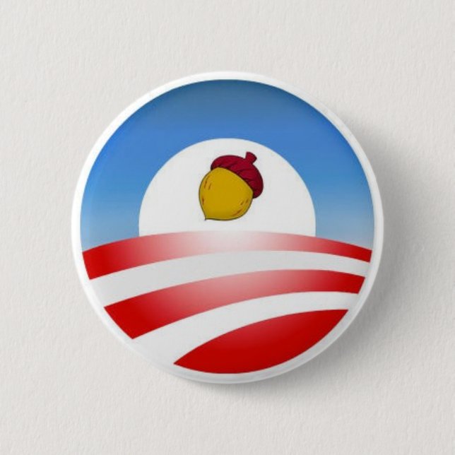 Chapa Redonda De 5 Cm Bellota de Obama (Anverso)