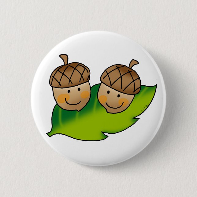 Chapa Redonda De 5 Cm bellotas lindas (Anverso)