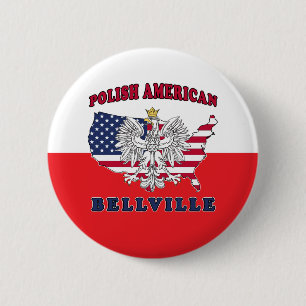 Chapa Redonda De 5 Cm Bellville Texas Polaco Americano