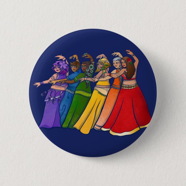 Chapa Redonda De 5 Cm Belly arcoiris bailarina Belly de danza (Anverso)