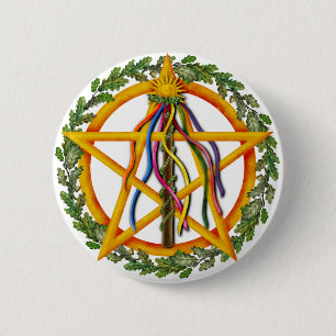 Chapa Redonda De 5 Cm Beltane Star Wiccan Holiday Maypole