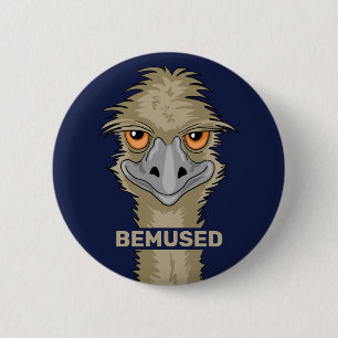 Chapa Redonda De 5 Cm Bemused Funny Emu Pun
