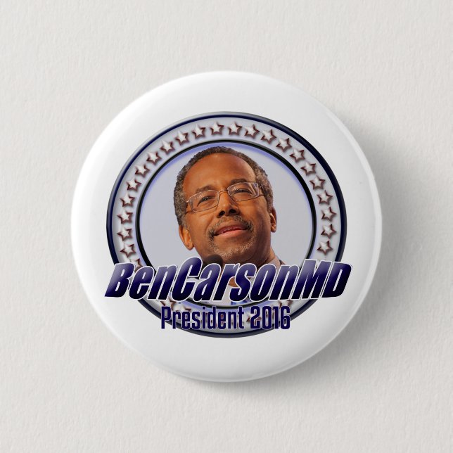 Chapa Redonda De 5 Cm Ben Carson para presidente Button (Anverso)