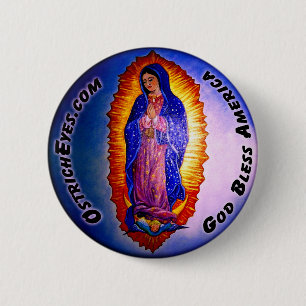 Chapa Redonda De 5 Cm Bendición de señora Guadalupe