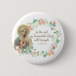 Chapa Redonda De 5 Cm Bendita Virgen María Fátima Católica Religiosa