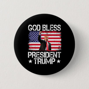 Chapa Redonda De 5 Cm Bendito presidente Trump 2024 apoya la elección de