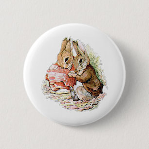 Chapa Redonda De 5 Cm Benjamin Bunny y Peter Rabbit planean su redada