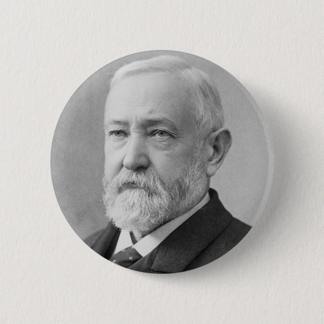 Chapa Redonda De 5 Cm Benjamin Harrison 23 (Anverso)