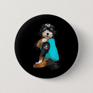 Chapa Redonda De 5 Cm Bernedoodle I Love Dad Tattoo Apparte, Dog Dad Gif