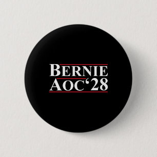 Chapa Redonda De 5 Cm Bernie Aoc 2028 Bernie Sanders Alexandria Cortez P