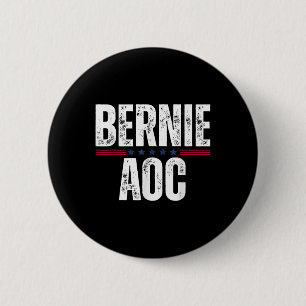Chapa Redonda De 5 Cm Bernie Aoc 2028 Bernie Sanders Alexandria Cortez P