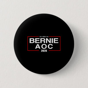 Chapa Redonda De 5 Cm Bernie Aoc 2028 Bernie Sanders Alexandria Cortez P
