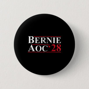 Chapa Redonda De 5 Cm Bernie Aoc 2028 Bernie Sanders Alexandria Cortez P