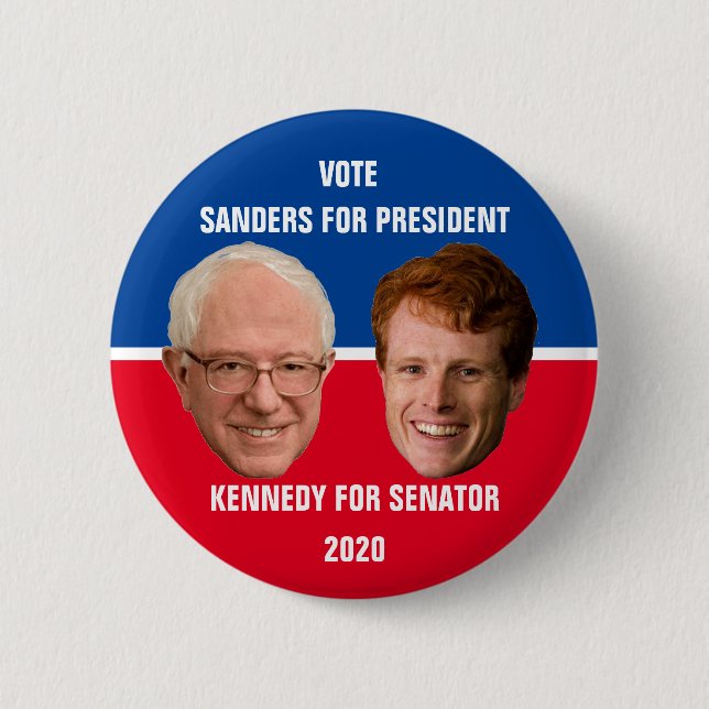Chapa Redonda De 5 Cm Bernie Sanders para presidente 2020 (Anverso)