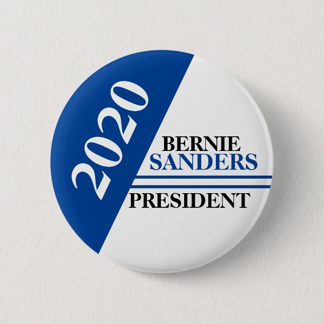 Chapa Redonda De 5 Cm Bernie Sanders President 2020 (Anverso)