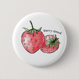 Chapa Redonda De 5 Cm Berry Good Fun - Fresa Delight