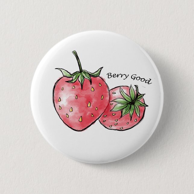 Chapa Redonda De 5 Cm Berry Good Fun - Fresa Delight (Anverso)