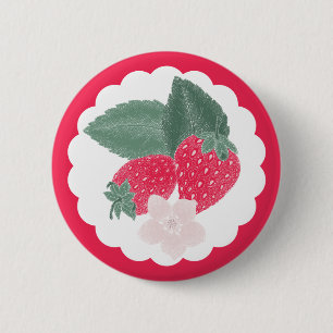 Chapa Redonda De 5 Cm Berry Sweet Strawberry Button - Tema de la fruta r