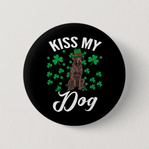 Chapa Redonda De 5 Cm Besa a mi dueño de perro labrador chocolate afortu