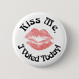 Chapa Redonda De 5 Cm ¡Bésame! ¡He Votado Hoy!