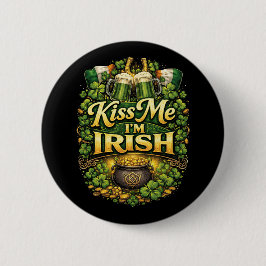 Chapa Redonda De 5 Cm Bésame, soy irlandés