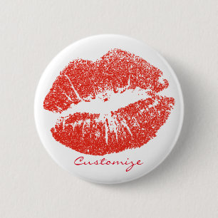 Chapa Redonda De 5 Cm Besar labios rojos Thunder_Cove