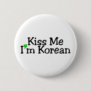 Chapa Redonda De 5 Cm Béseme día del St Patricks del coreano Im