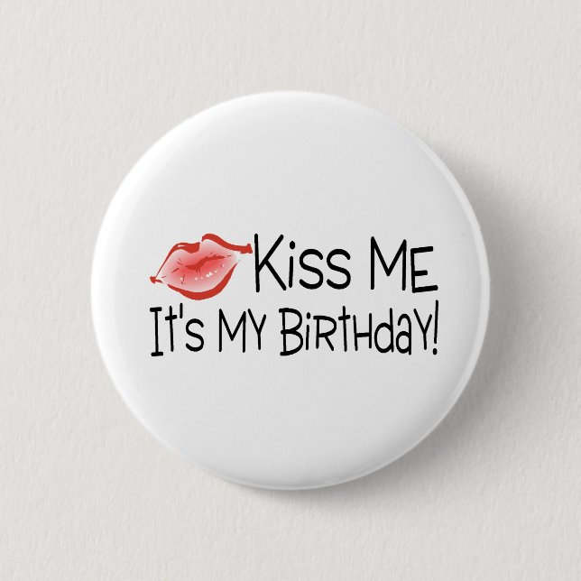 Chapa Redonda De 5 Cm Béseme su mi beso del cumpleaños (Anverso)