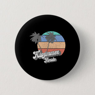 Chapa Redonda De 5 Cm Beso Retro Kissimmee Florida Fl Vintage Playa Surf