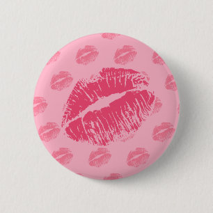 Chapa Redonda De 5 Cm Beso rosa