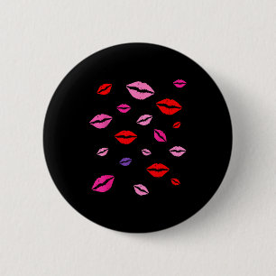 Chapa Redonda De 5 Cm Besos Labios Pintados. 