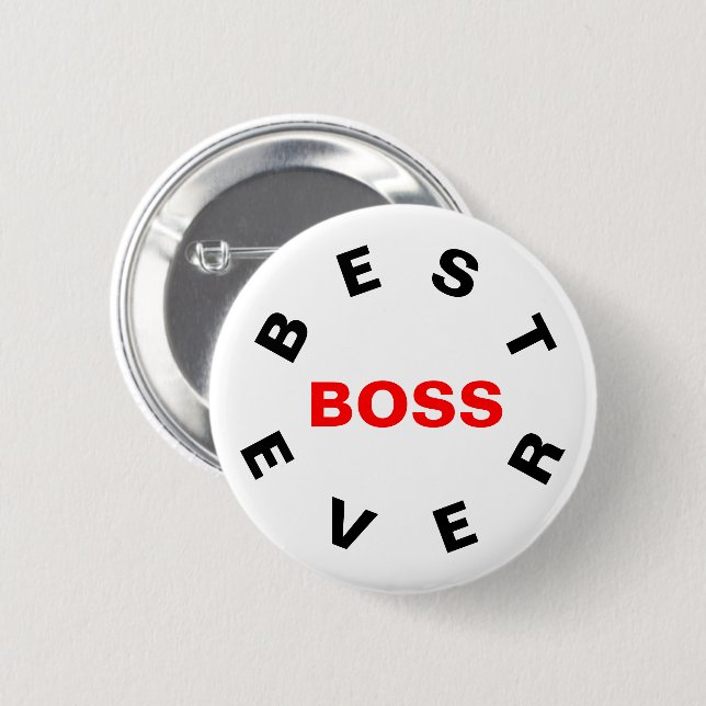 Chapa Redonda De 5 Cm Best Boss Ever (Anverso y reverso)