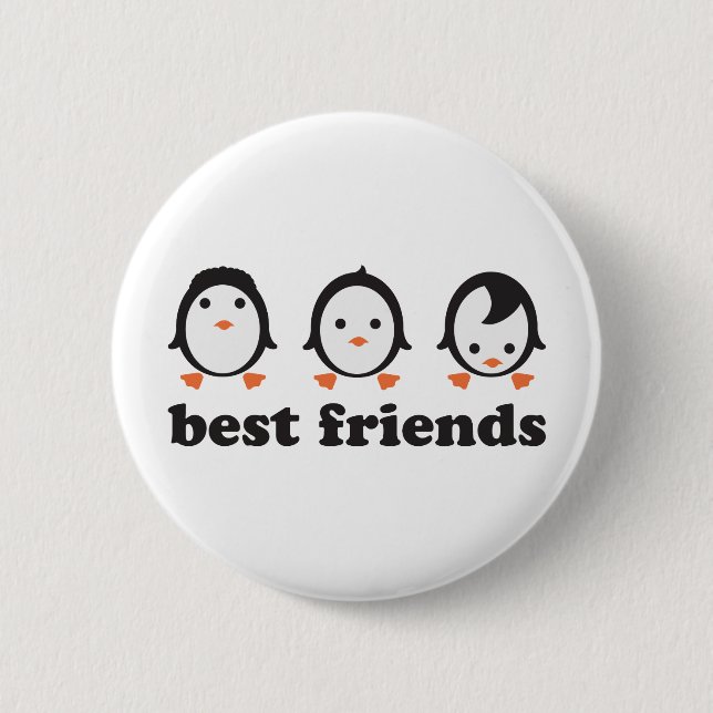 Chapa Redonda De 5 Cm best friends - pingüinos (Anverso)