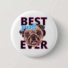 Chapa Redonda De 5 Cm Best Pug Dad Ever