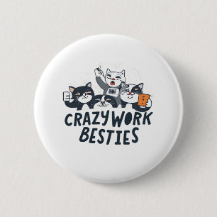 Chapa Redonda De 5 Cm Bestias De Trabajo Locas Tomando Selfies Obsequio