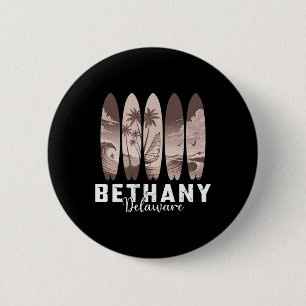 Chapa Redonda De 5 Cm Bethany Beach Delaware Tabla de surf Hombres Mujer