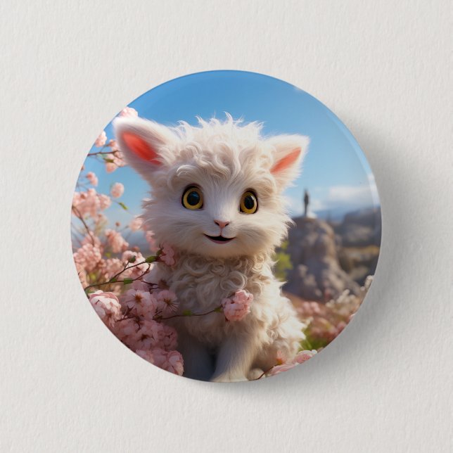 Chapa Redonda De 5 Cm Betsy - La cabra de bebé con cariño (Anverso)