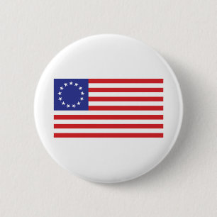 Chapa Redonda De 5 Cm Betsy-Ross-Flag.-1776