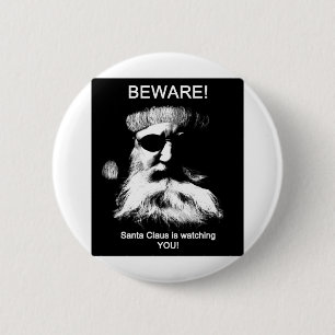 Chapa Redonda De 5 Cm Beware_Santa