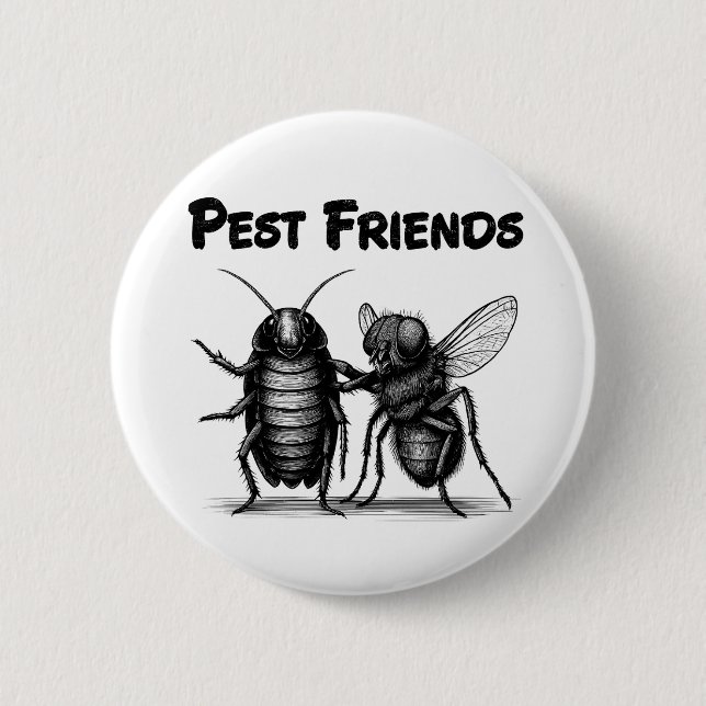 Chapa Redonda De 5 Cm BFF Amigos de pestes (Anverso)