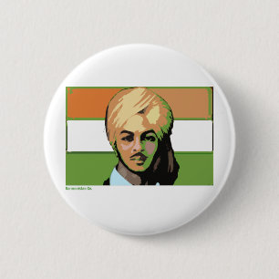 Chapa Redonda De 5 Cm Bhagat Singh: Un héroe revolucionario