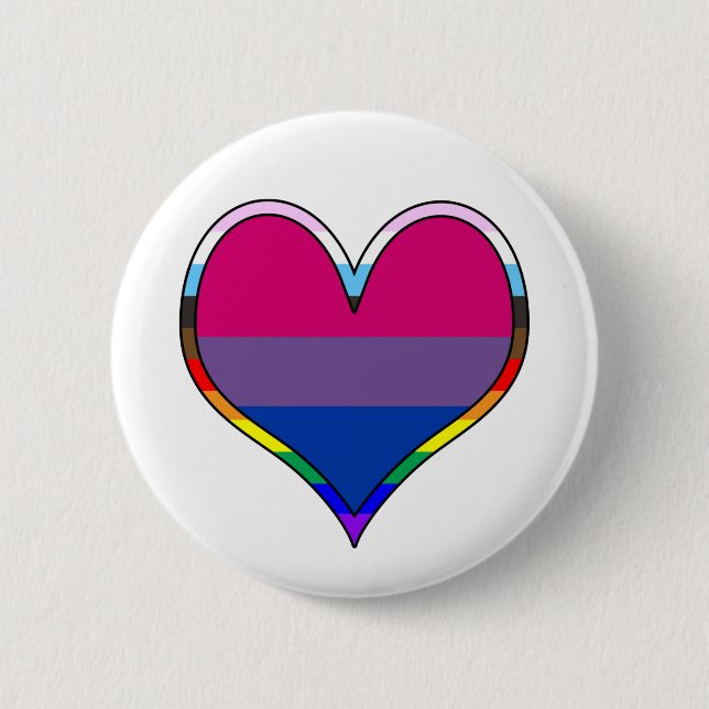 Chapa Redonda De 5 Cm Bi Pride Heart (Anverso)