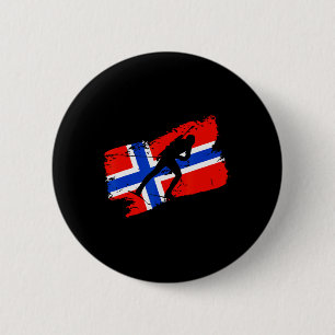 Chapa Redonda De 5 Cm Biatlón Noruega Bandera Noruego Esquí de Fondo