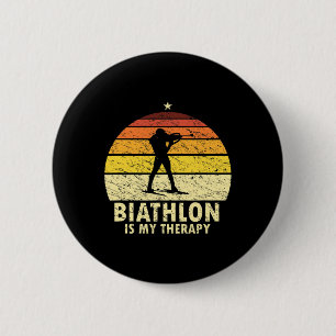 Chapa Redonda De 5 Cm Biatlón Retro Wintersport esquí de fondo Sh